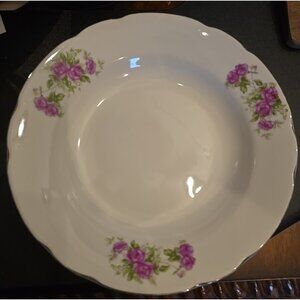Yamatsu Vintage 1950's China shallow bowl with Roses and gold trim